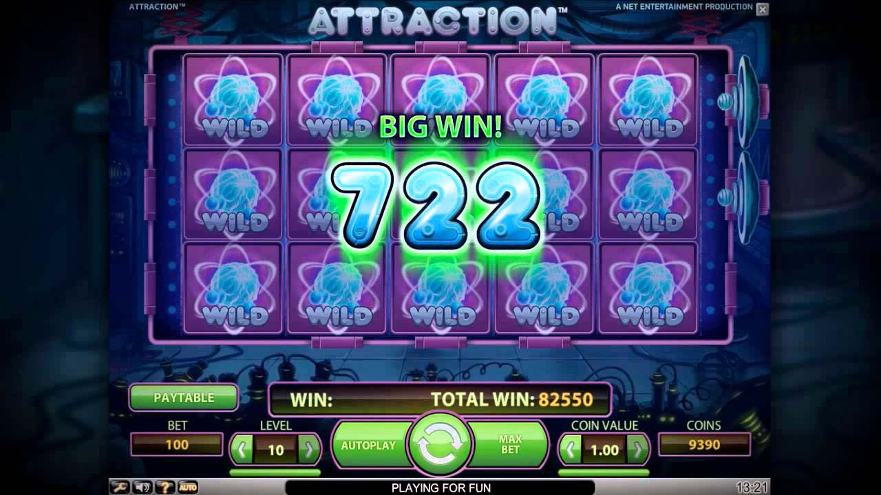 Screenshot of the Attraction slot by NetEnt