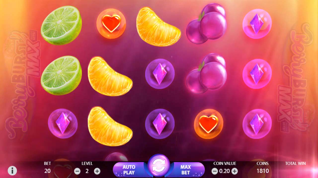 Screenshot of the Berry Burst MAX slot by NetEnt