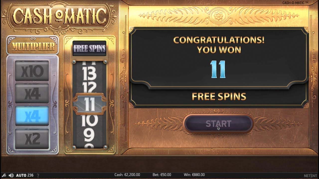 Screenshot of the Cash O Matic slot by NetEnt