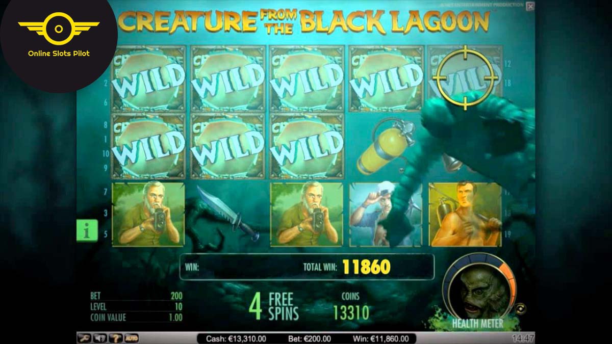 Screenshot of the Creature from the Black Lagoon slot by NetEnt