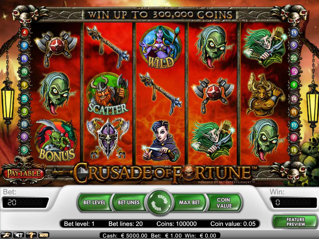 Screenshot of the Crusade of Fortune slot by NetEnt