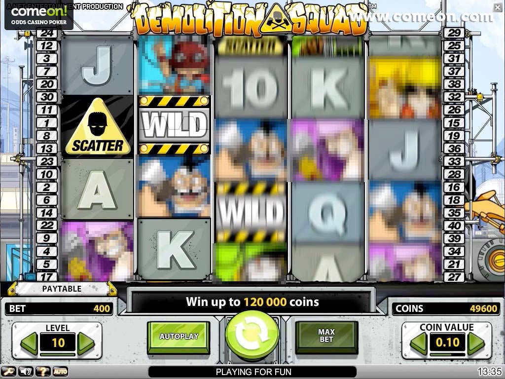 Screenshot of the Demolition Squad slot by NetEnt