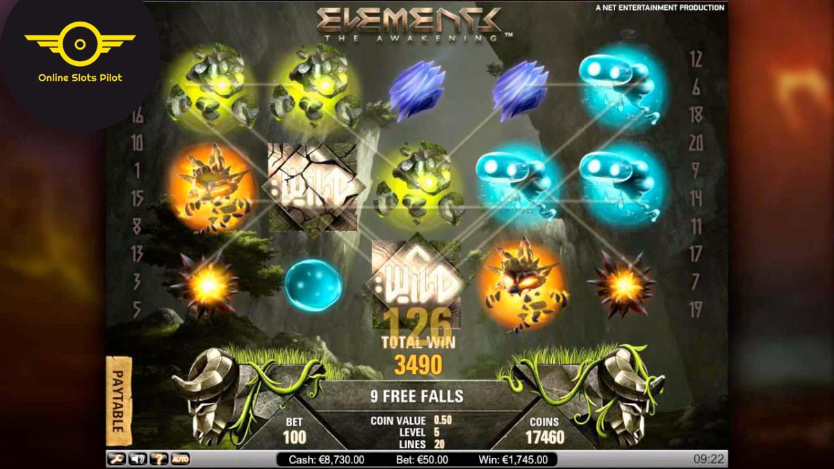Screenshot of the Elements The Awakening slot by NetEnt