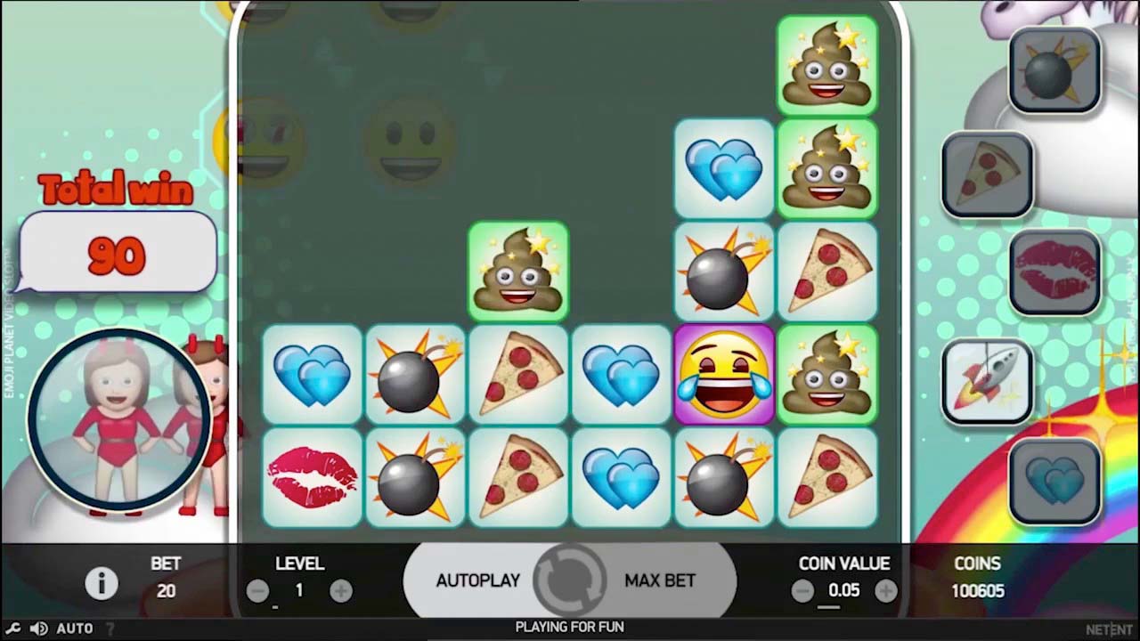 Screenshot of the Emojiplanet slot by NetEnt