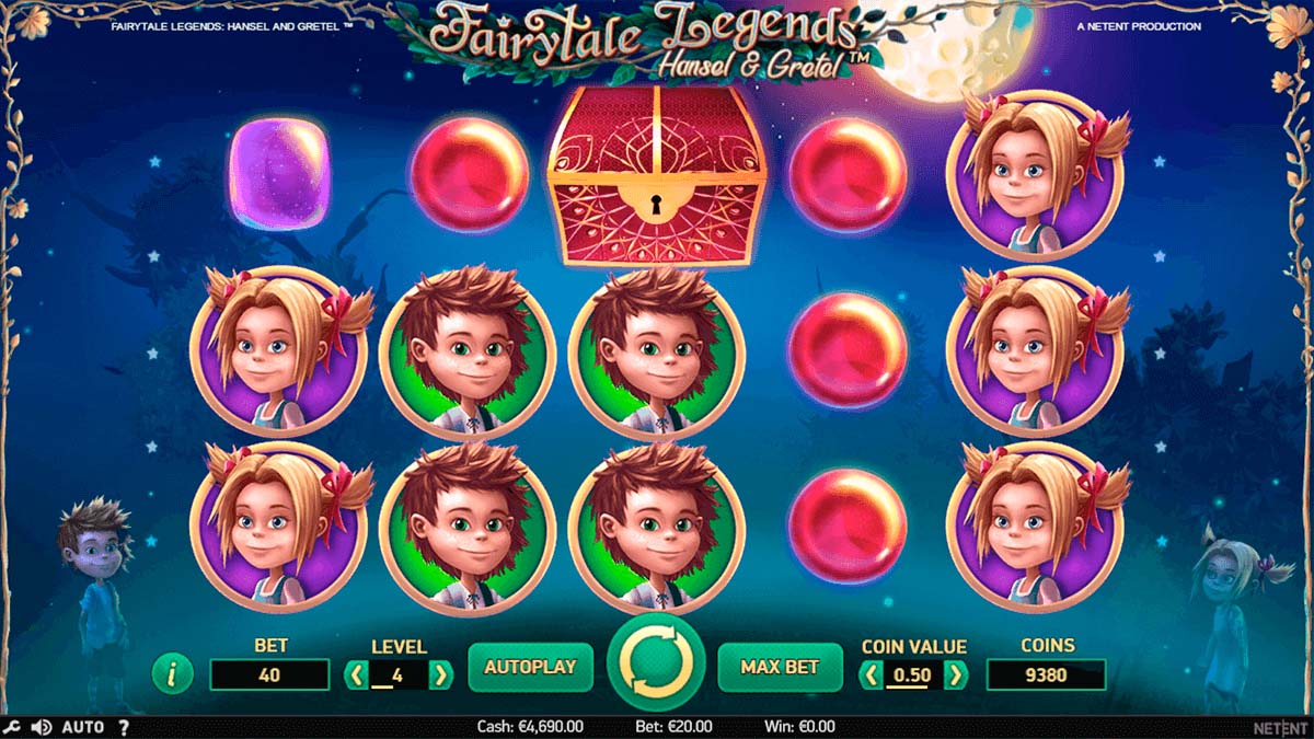 Screenshot of the Fairytale Legends Hansel and Gretel slot by NetEnt