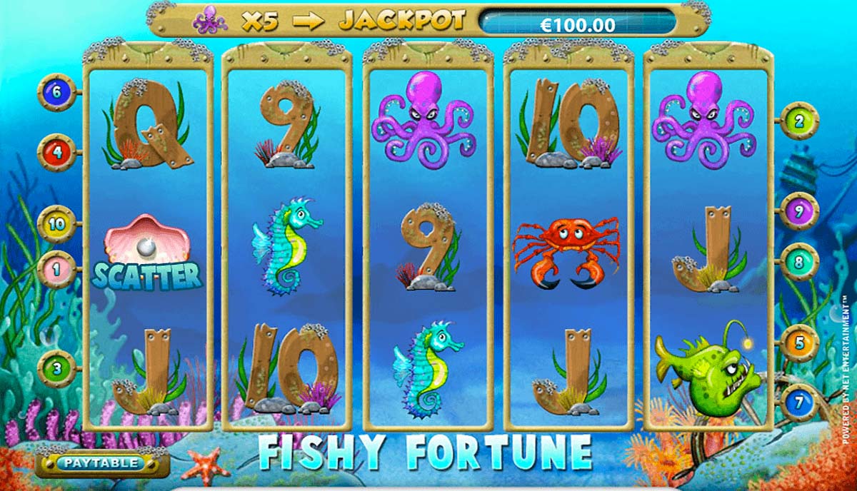 Screenshot of the Fishy Fortune slot by NetEnt