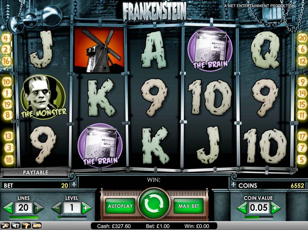 Screenshot of the Frankenstein slot by NetEnt