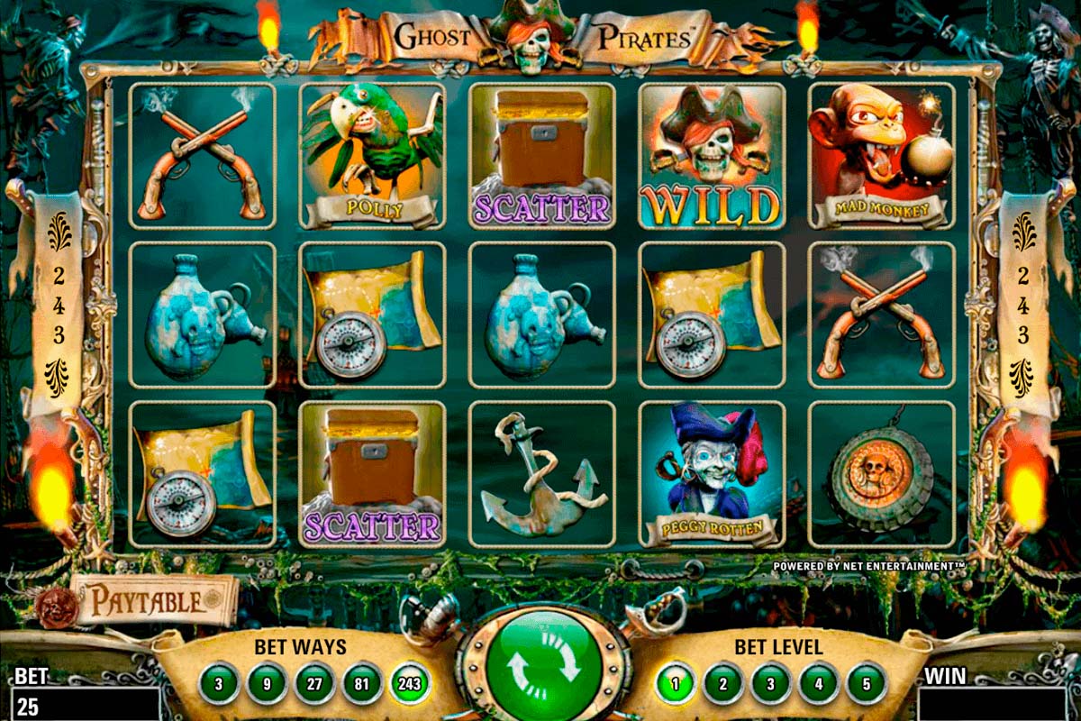 Screenshot of the Ghost Pirates slot by NetEnt