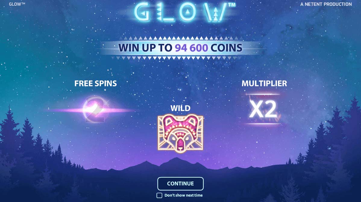 Screenshot of the Glow slot by NetEnt