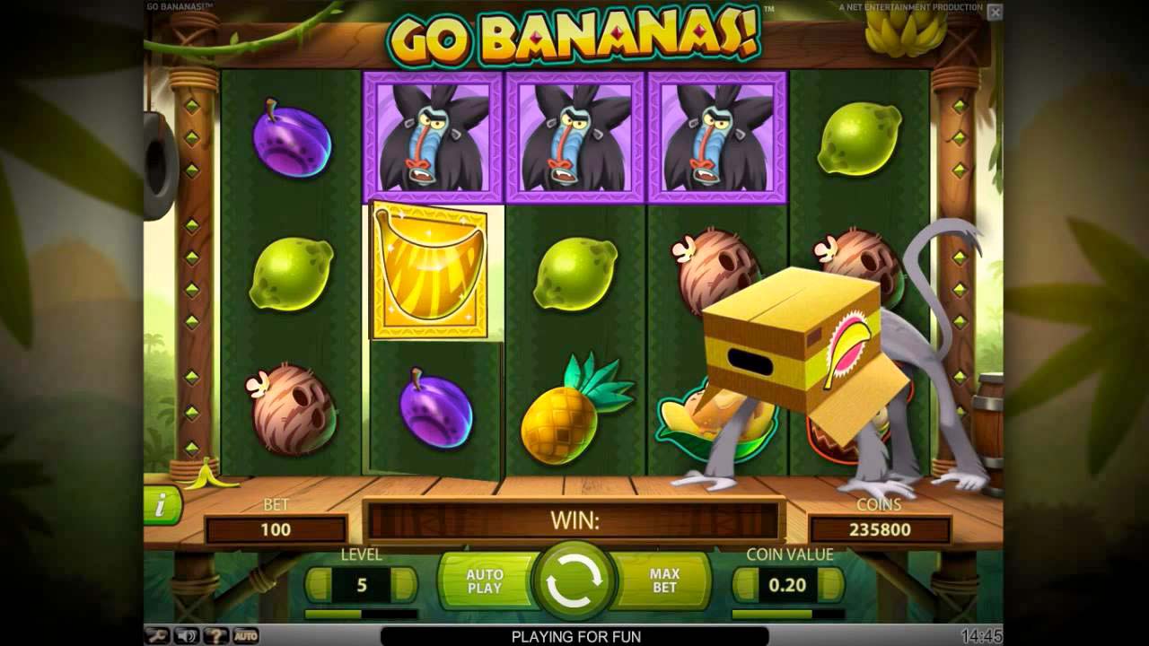 Screenshot of the Go Bananas slot by NetEnt