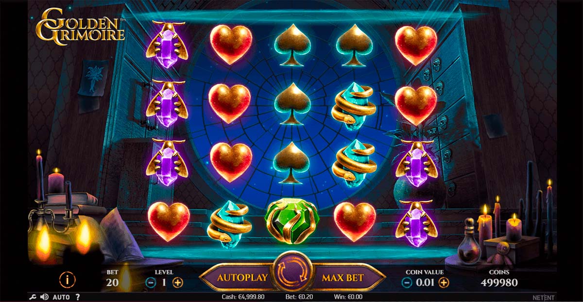 Screenshot of the Golden Grimoire slot by NetEnt