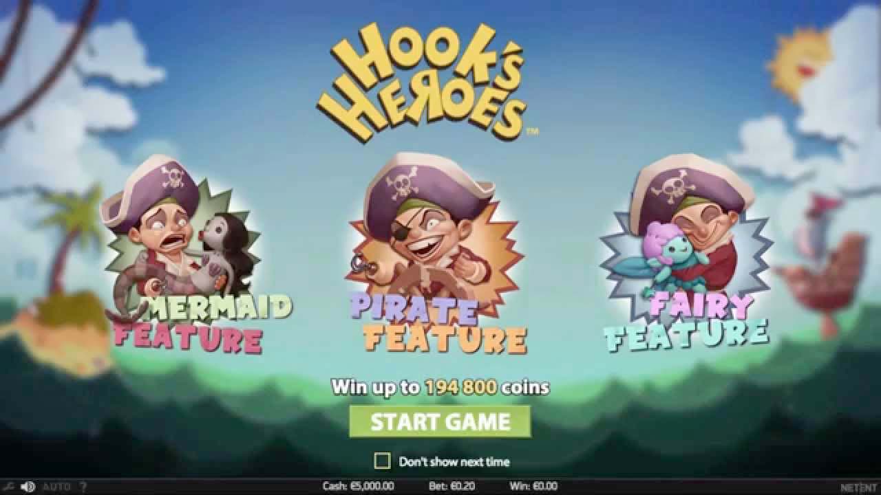 Screenshot of the Hooks Heroes slot by NetEnt