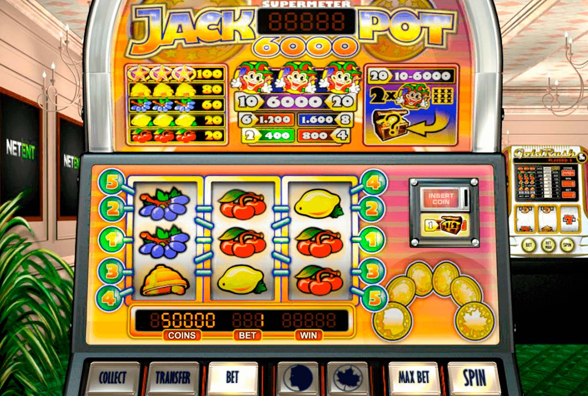 Screenshot of the Jackpot 6000 slot by NetEnt