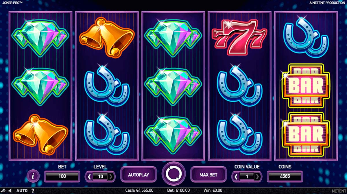 Screenshot of the Joker Pro slot by NetEnt