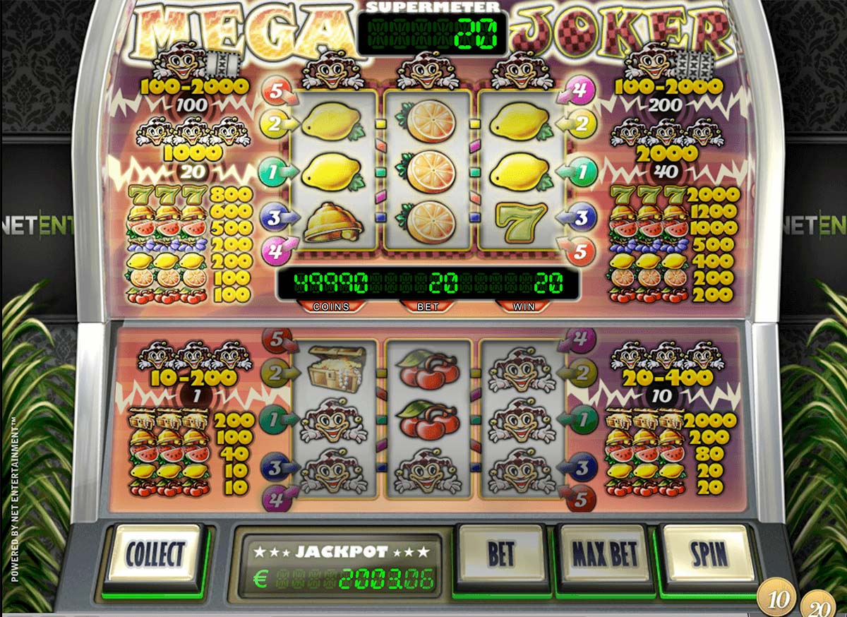 Screenshot of the Mega Joker NetEnt slot by NetEnt