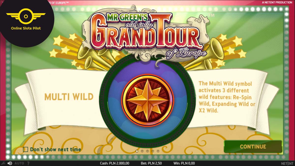 Screenshot of the Mr Greens Grand Tour slot by NetEnt