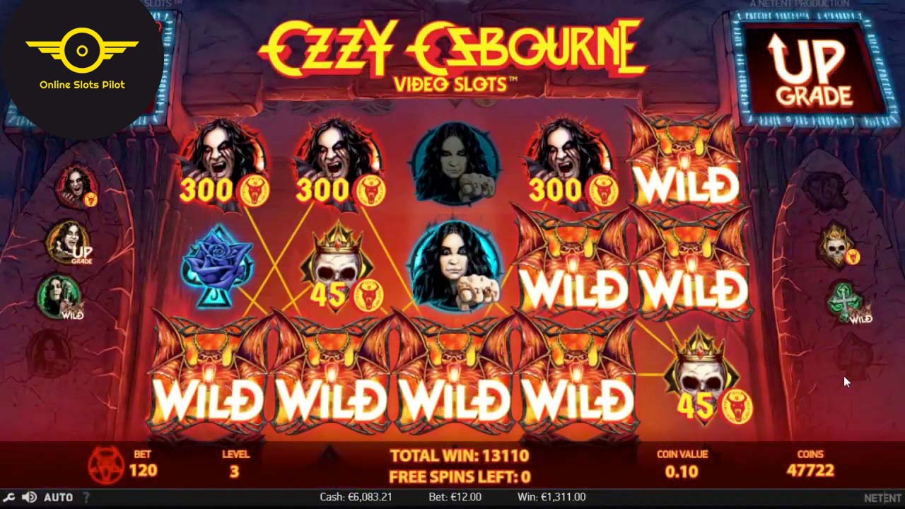 Screenshot of the Ozzy Osbourne slot by NetEnt
