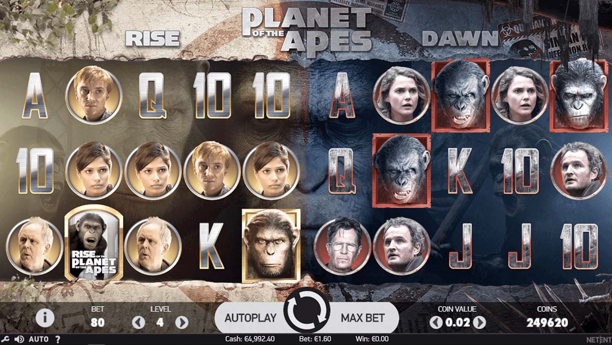 Screenshot of the Planet of the Apes slot by NetEnt