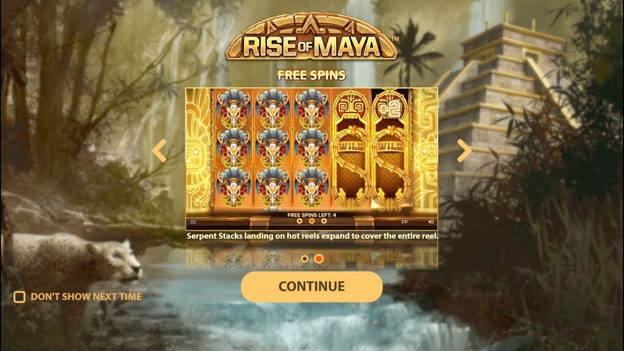 Screenshot of the Rise of Maya slot by NetEnt