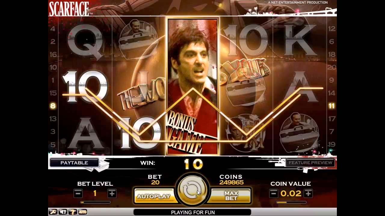 Screenshot of the Scarface slot by NetEnt