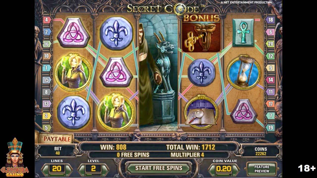 Screenshot of the Secret Code slot by NetEnt