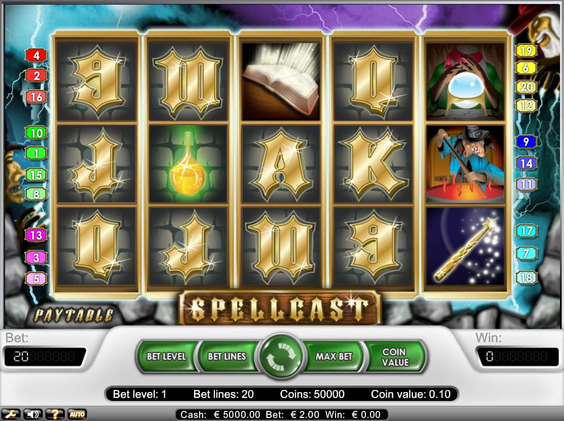 Screenshot of the Spellcast slot by NetEnt