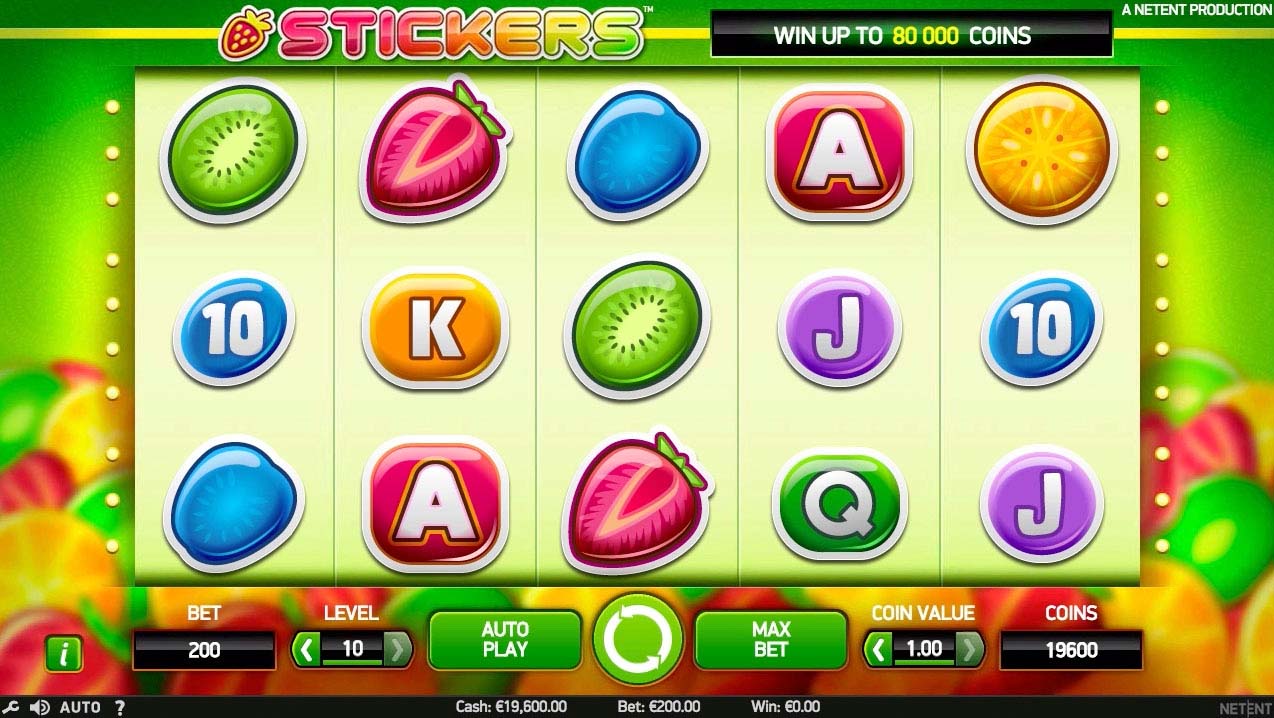 Screenshot of the Stickers slot by NetEnt