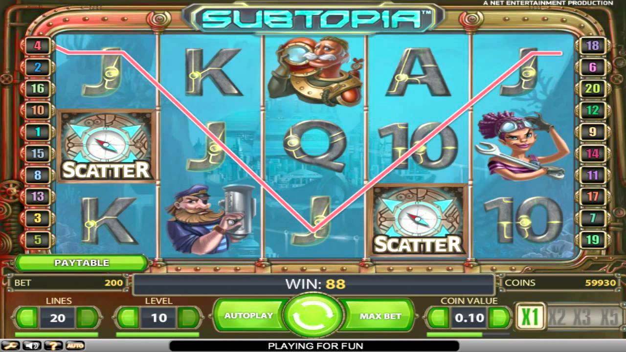 Screenshot of the Subtopia slot by NetEnt