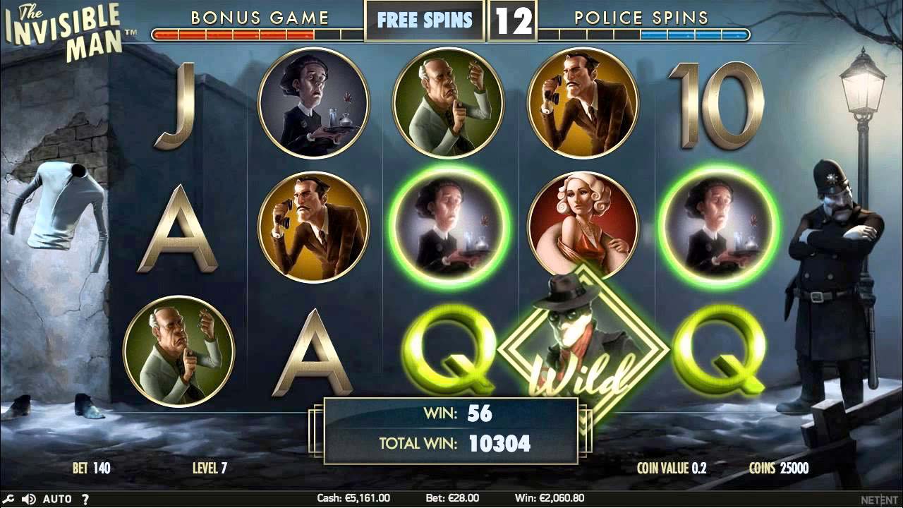 Screenshot of the The Invisible Man slot by NetEnt