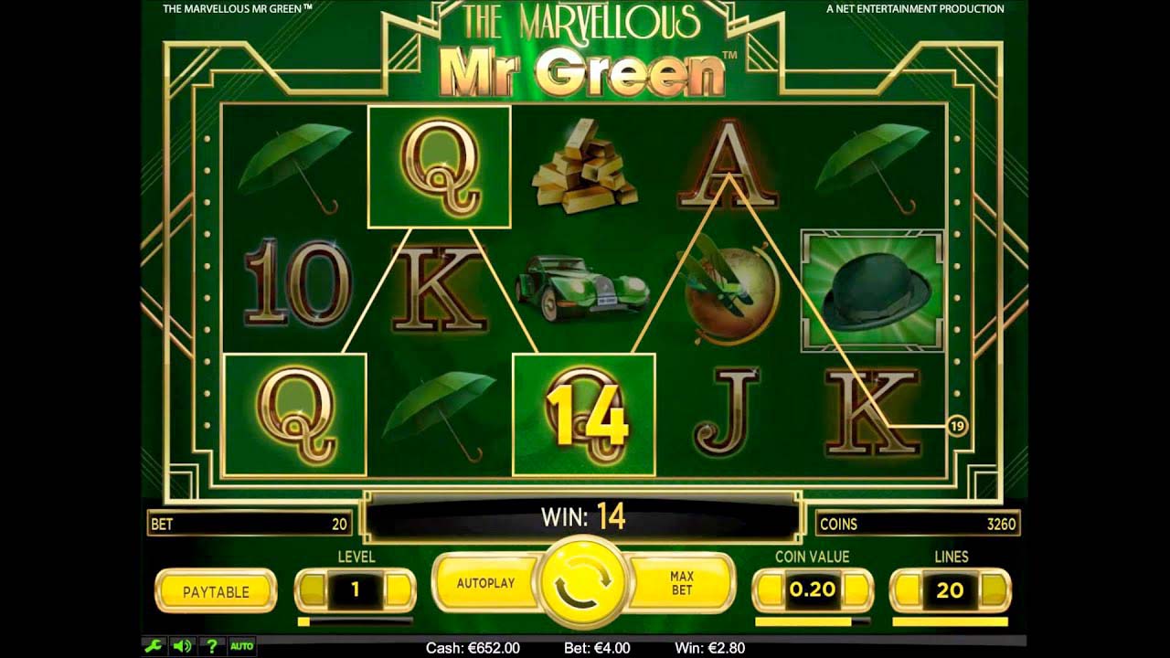 Screenshot of the The Marvellous Mr Green slot by NetEnt