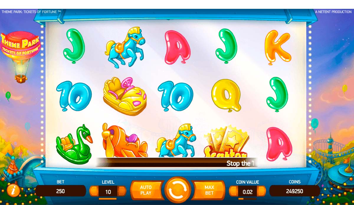 Screenshot of the Theme Park Tickets of Fortune slot by NetEnt