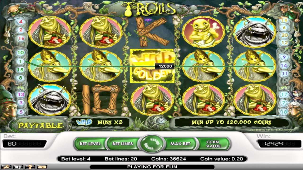 Screenshot of the Trolls slot by NetEnt