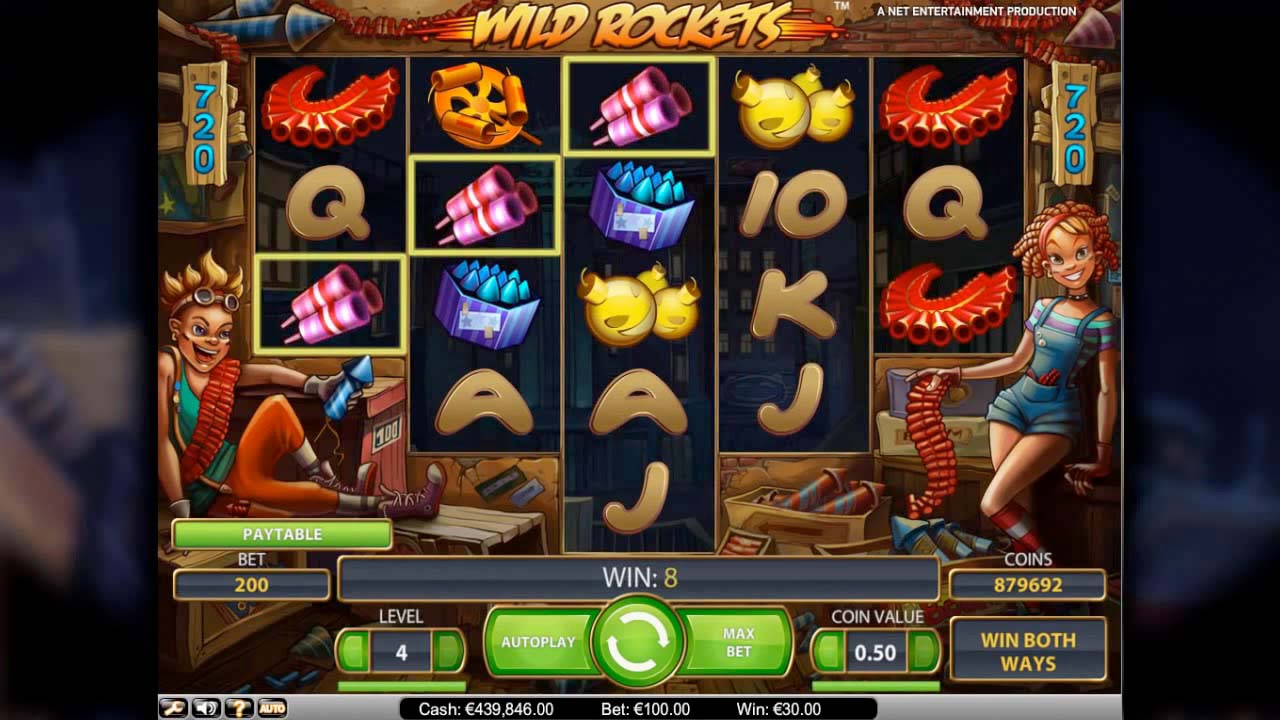 Screenshot of the Wild Rockets slot by NetEnt