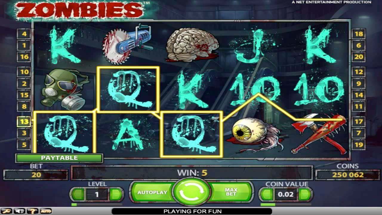 Screenshot of the Zombies slot by NetEnt