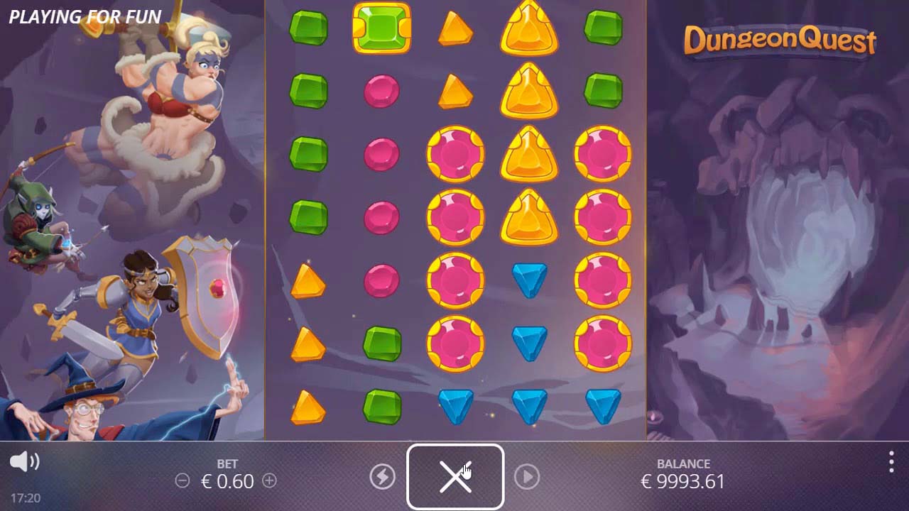 Screenshot of the Dungeon Quest slot by NoLimit City
