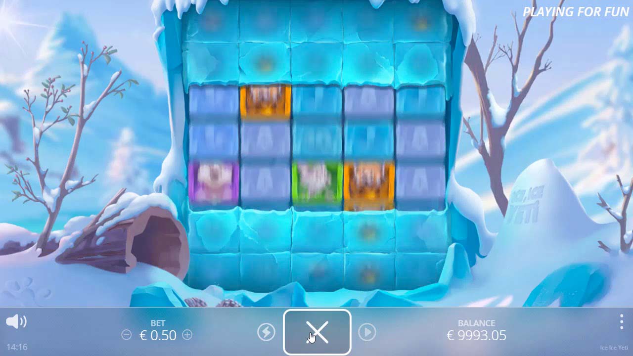 Screenshot of the Ice Ice Yeti slot by NoLimit City