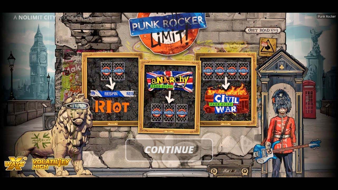 Screenshot of the Punk Rocker slot by NoLimit City