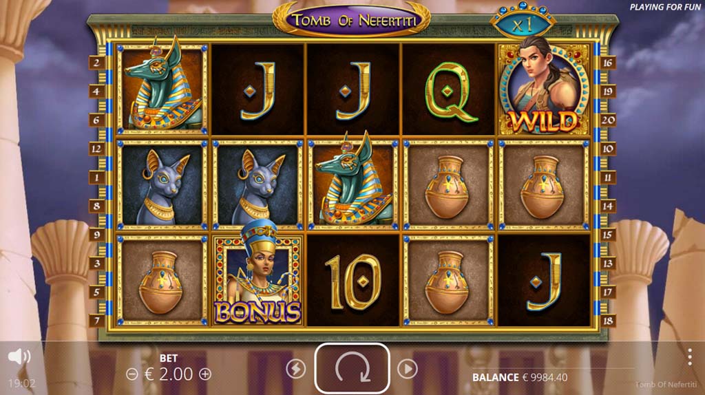 Screenshot of the Tomb of Nefertiti slot by NoLimit City