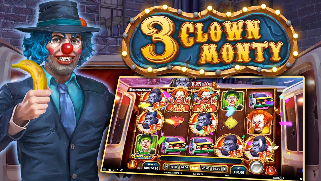 Screenshot of the 3 Clown Monty slot by Play N Go