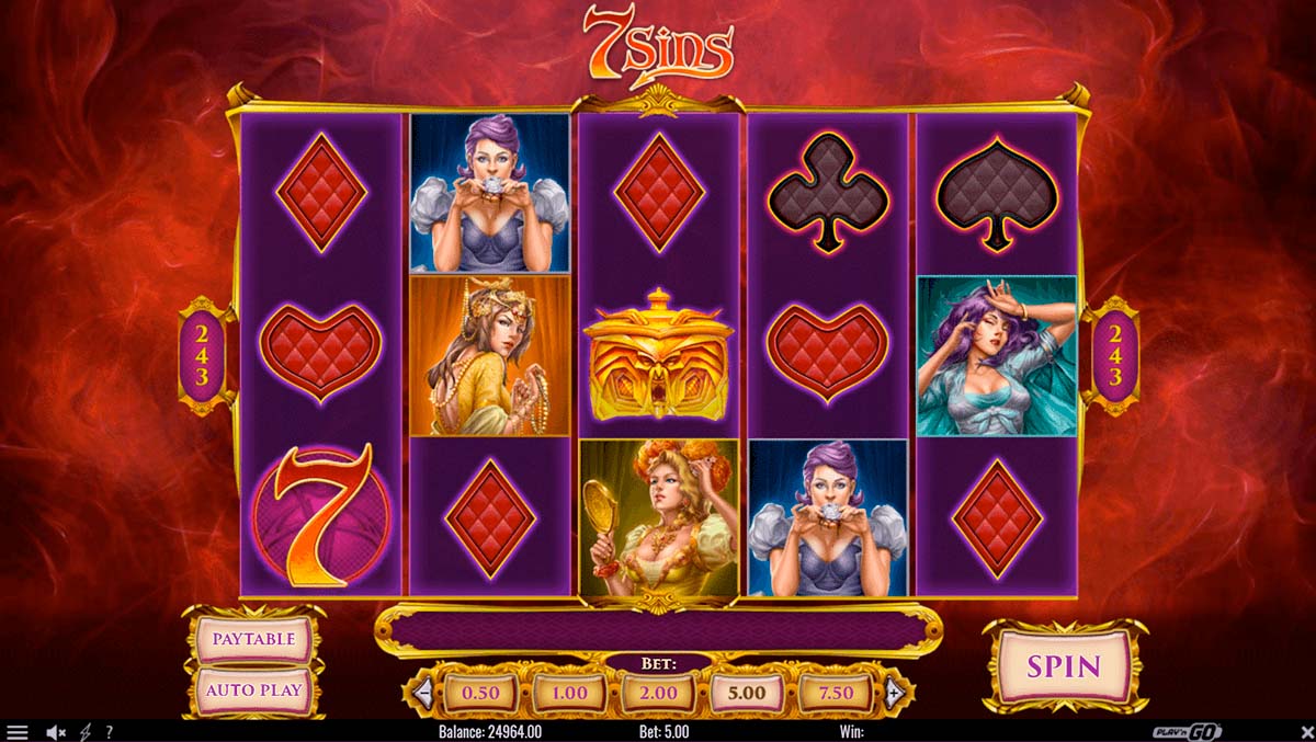 Screenshot of the 7Sins slot by Play N Go