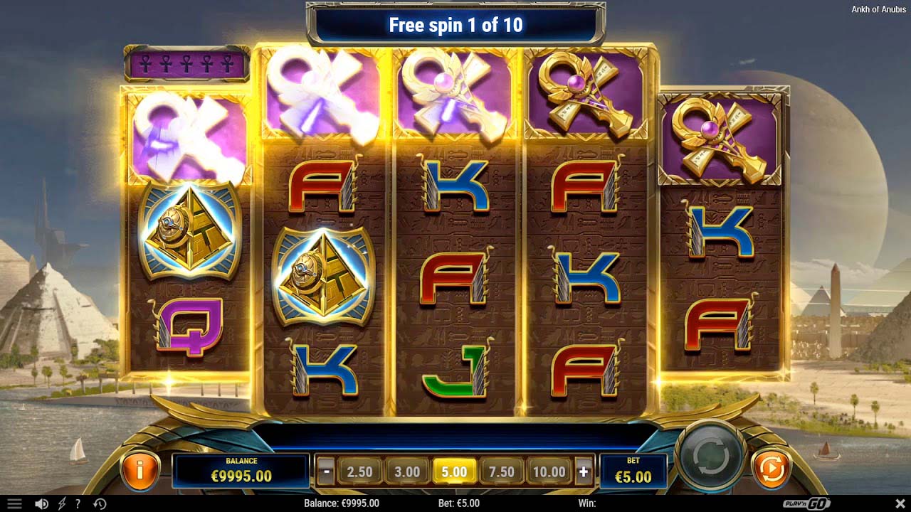Screenshot of the Ankh of Anubis slot by Play N Go