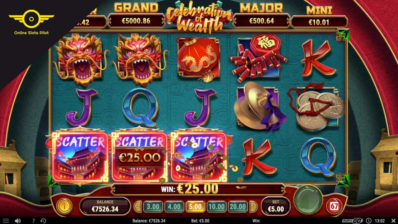 Screenshot of the Celebration of Wealth slot by Play N Go