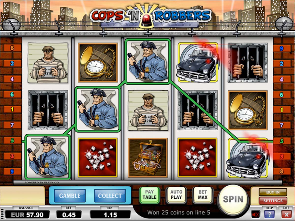 Screenshot of the Cops n Robbers 2018 slot by Play N Go