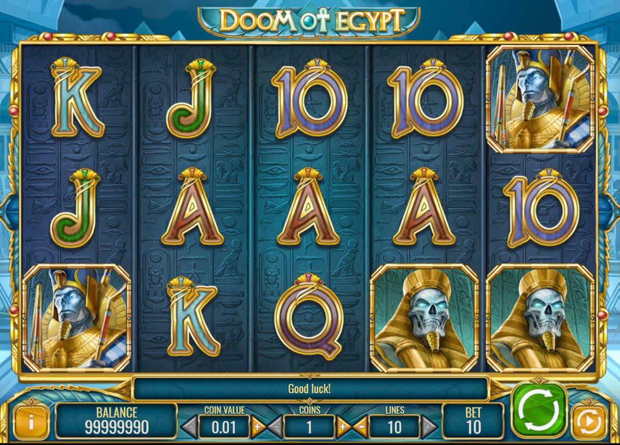Screenshot of the Doom of Egypt slot by Play N Go