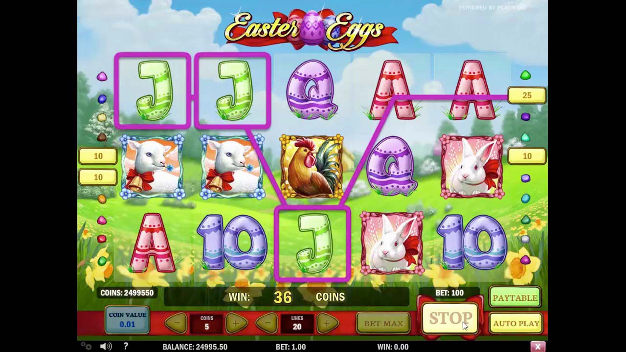 Screenshot of the Easter Eggs slot by Play N Go