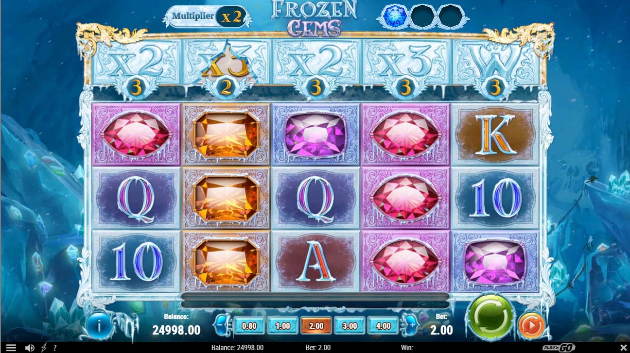 Screenshot of the Frozen Gems slot by Play N Go