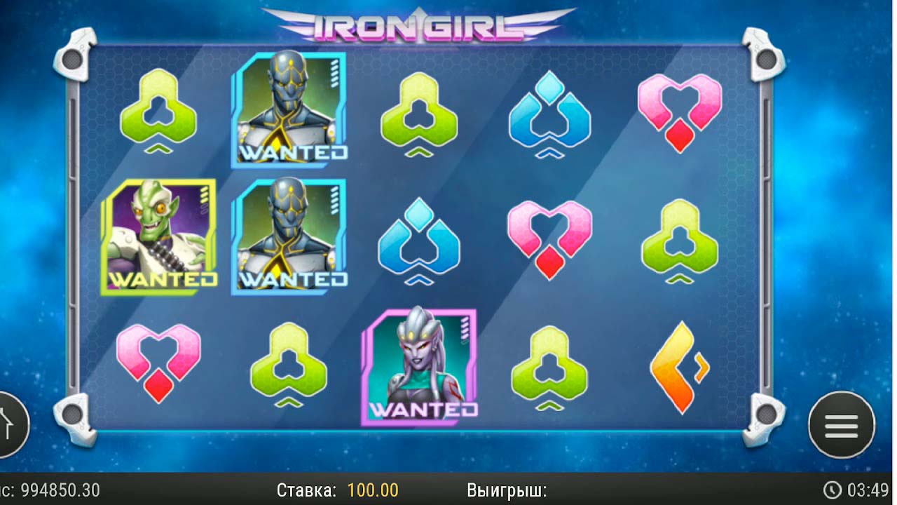 Screenshot of the Iron Girl slot by Play N Go