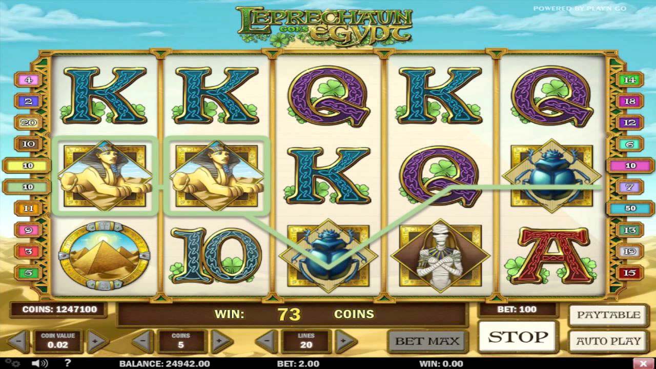 Screenshot of the Leprechaun Goes Egypt slot by Play N Go