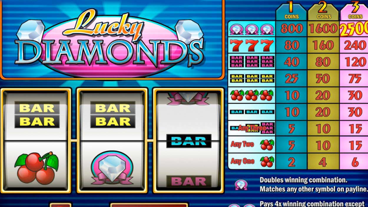 Screenshot of the Lucky Diamonds slot by Play N Go