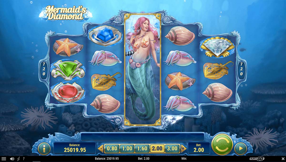 Screenshot of the Mermaids Diamonds slot by Play N Go